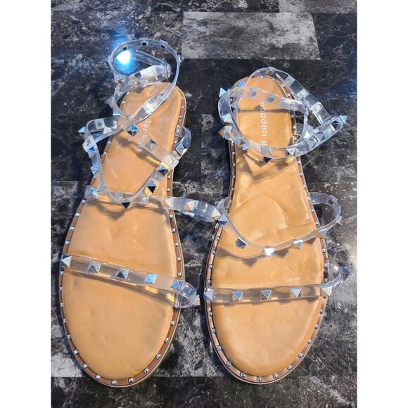 Madden girl 8.5 women's clear pvc studded strappy sandals - Picture 4 of 5